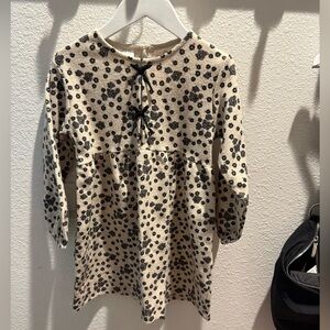 Floral Print Long Sleeve Dress Zara